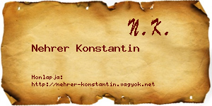 Nehrer Konstantin névjegykártya